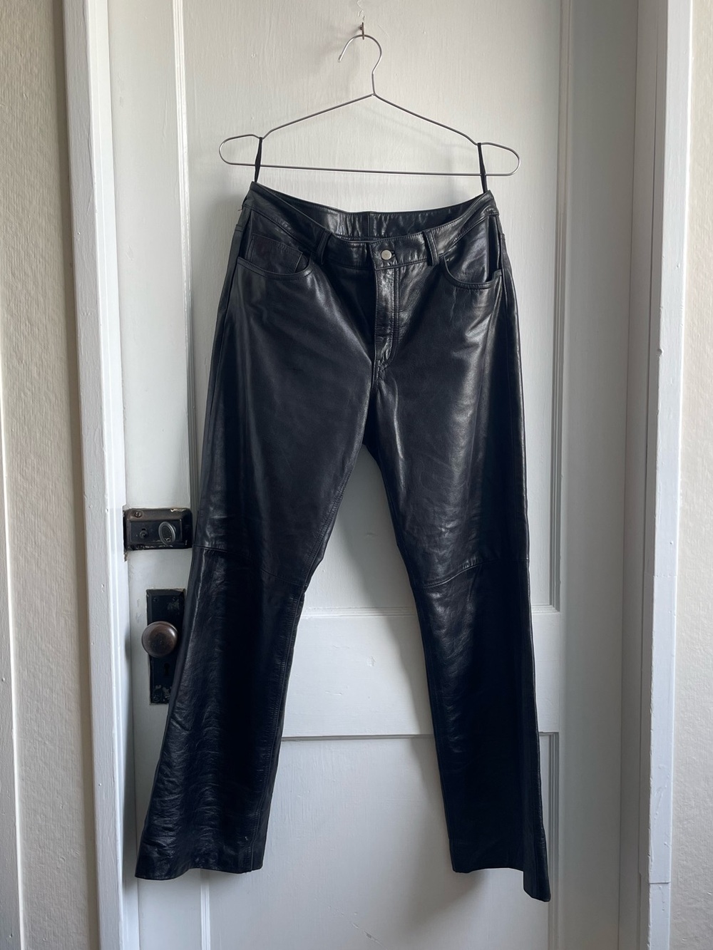Vintage Soft Leather Low Rise Pants
